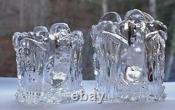 Antique Imperial Glass Cut Crystal Cream & Sugar Set Mint Nutcut Ohio USA