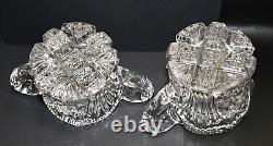 Antique Imperial Glass Cut Crystal Cream & Sugar Set Mint Nutcut Ohio USA