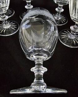 Antique Irish Cut Crystal Water Goblets Glasses Unknown Maker Set of Six Goblets