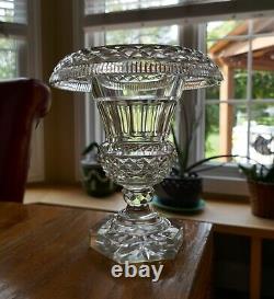 Antique Irish Cut Glass Crystal Urn Shape Vase