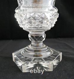 Antique Irish Cut Glass Crystal Urn Shape Vase