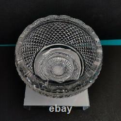 Antique Irish Tipperary Waterford Glass Cut Crystal Bowl Georgian Centerpiece