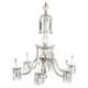 Antique Italian Opalescent Glass & Cut Crystal Six-Light Chandelier c1920