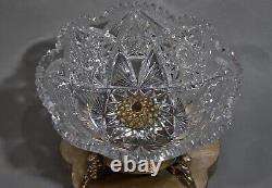 Antique Original Victorian Crystal Cut Glass Cherub Silverplate Centerpiece Bowl