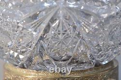 Antique Original Victorian Crystal Cut Glass Cherub Silverplate Centerpiece Bowl