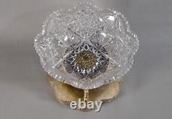 Antique Original Victorian Crystal Cut Glass Cherub Silverplate Centerpiece Bowl