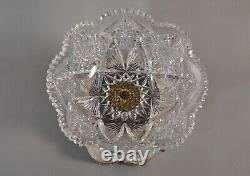 Antique Original Victorian Crystal Cut Glass Cherub Silverplate Centerpiece Bowl