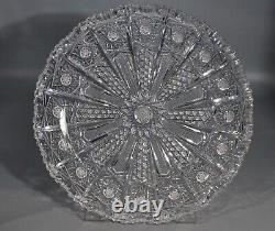 Antique Original Victorian Crystal Cut Glass Scallop Centerpiece Platter Plate