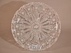 Antique Original Victorian Crystal Cut Glass Scallop Centerpiece Platter Plate