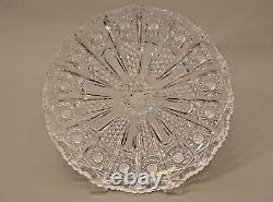 Antique Original Victorian Crystal Cut Glass Scallop Centerpiece Platter Plate