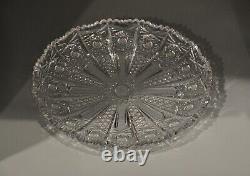 Antique Original Victorian Crystal Cut Glass Scallop Centerpiece Platter Plate