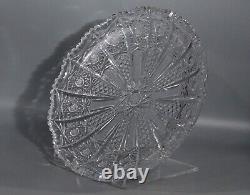 Antique Original Victorian Crystal Cut Glass Scallop Centerpiece Platter Plate