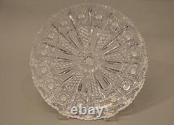 Antique Original Victorian Crystal Cut Glass Scallop Centerpiece Platter Plate