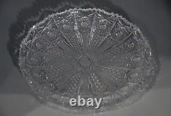 Antique Original Victorian Crystal Cut Glass Scallop Centerpiece Platter Plate