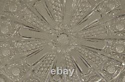 Antique Original Victorian Crystal Cut Glass Scallop Centerpiece Platter Plate