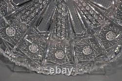 Antique Original Victorian Crystal Cut Glass Scallop Centerpiece Platter Plate