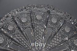 Antique Original Victorian Crystal Cut Glass Scallop Centerpiece Platter Plate