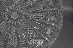 Antique Original Victorian Crystal Cut Glass Scallop Centerpiece Platter Plate