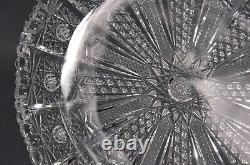 Antique Original Victorian Crystal Cut Glass Scallop Centerpiece Platter Plate