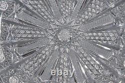 Antique Original Victorian Crystal Cut Glass Scallop Centerpiece Platter Plate