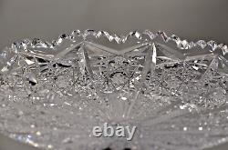 Antique Original Victorian Crystal Cut Glass Scallop Centerpiece Platter Plate