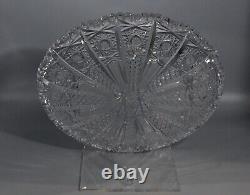 Antique Original Victorian Crystal Cut Glass Scallop Centerpiece Platter Plate