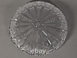 Antique Original Victorian Crystal Cut Glass Scallop Centerpiece Platter Plate