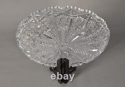 Antique Original Victorian Crystal Cut Glass Scallop Centerpiece Platter Plate