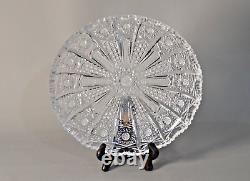 Antique Original Victorian Crystal Cut Glass Scallop Centerpiece Platter Plate