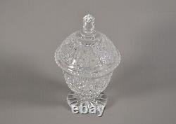 Antique Original Vintage Brilliant Crystal Cut Glass Candy Dish Bowl Lidded Jar