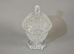 Antique Original Vintage Brilliant Crystal Cut Glass Candy Dish Bowl Lidded Jar