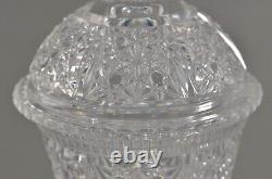 Antique Original Vintage Brilliant Crystal Cut Glass Candy Dish Bowl Lidded Jar