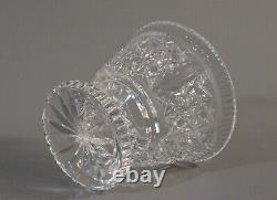 Antique Original Vintage Brilliant Crystal Cut Glass Candy Dish Bowl Lidded Jar