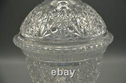 Antique Original Vintage Brilliant Crystal Cut Glass Candy Dish Bowl Lidded Jar