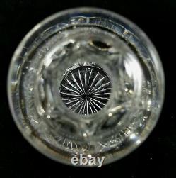 Antique Pair Matching Cut Crystal Decanters Sm Hvy 6Sided Polished 7.2x2.7 VGOOD