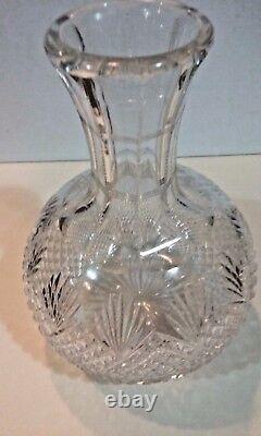Antique Pair of Cut Glass Crystal Carafes in a beautiful design