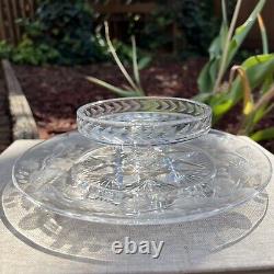 Antique Pairpoint ABP Cut Crystal Glass Cracker Cheese Serving Plate Stand