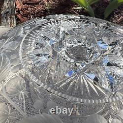 Antique Pairpoint ABP Cut Crystal Glass Cracker Cheese Serving Plate Stand