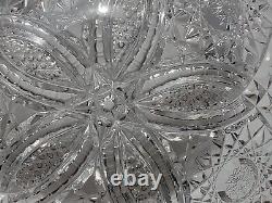 Antique RUSSIAN DEEP Cut, Cut Crystal Glass Bowl C 1900 H 3.5 D 8 ABP Gorgeous
