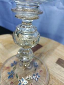 Antique Rare Davis Collamore & Co NY Enameled Cut Crystal Goblet With Inscription