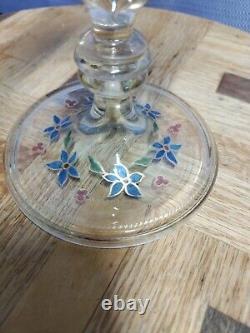 Antique Rare Davis Collamore & Co NY Enameled Cut Crystal Goblet With Inscription