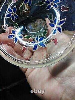 Antique Rare Davis Collamore & Co NY Enameled Cut Crystal Goblet With Inscription