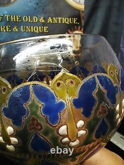 Antique Rare Davis Collamore & Co NY Enameled Cut Crystal Goblet With Inscription