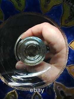 Antique Rare Davis Collamore & Co NY Enameled Cut Crystal Goblet With Inscription