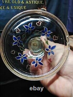 Antique Rare Davis Collamore & Co NY Enameled Cut Crystal Goblet With Inscription