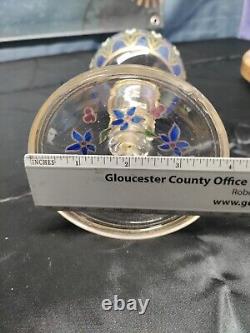 Antique Rare Davis Collamore & Co NY Enameled Cut Crystal Goblet With Inscription