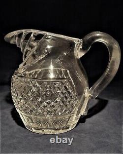 Antique Regency Lead Crystal Cut Glass Water Jug Anglo-Irish circa 1820 14.5 cm