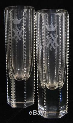 Antique Russian Imperial Cut Crystal Decanter & Matching Set of 4 Tumblers