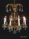 Antique Shimmering Sumptuous Stately Brass Cut Lead Glass Crystal Chandelier