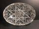 Antique Signed Hawkes ABP American Brilliant Cut Crystal Oval Bowl / Stamped